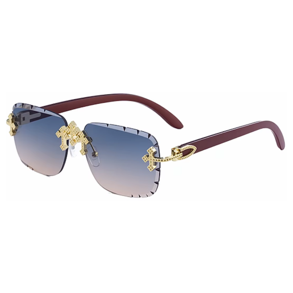 Rimless XN-90324 - Brown, Gold, - Dark to light Lenses