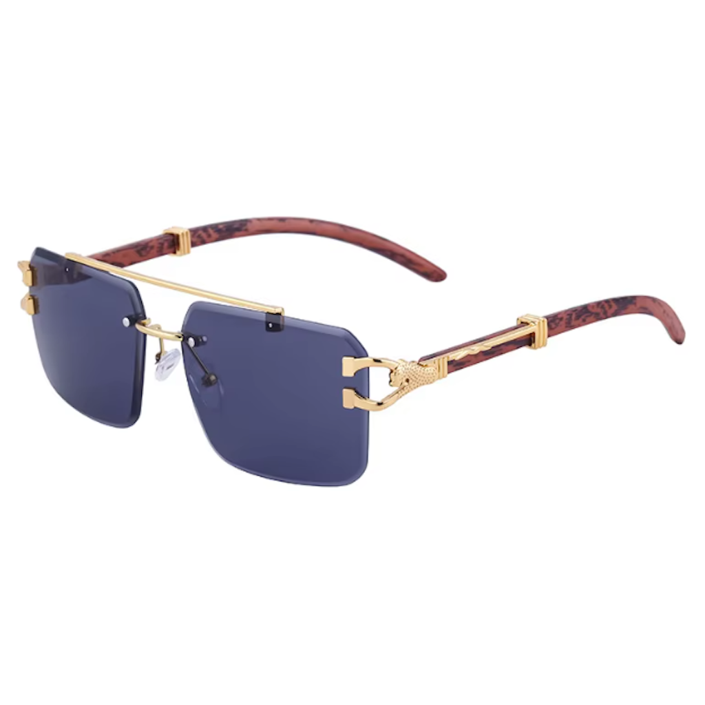 Rimless ZZC-7547 - Brown, Gold - Black Lenses