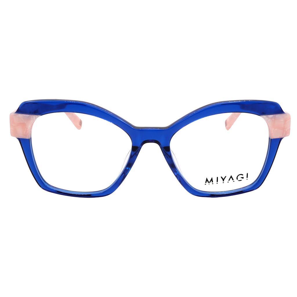 Miyagi Eyewear RUE 2734 - 1- Blue Translucent with Pink Marble