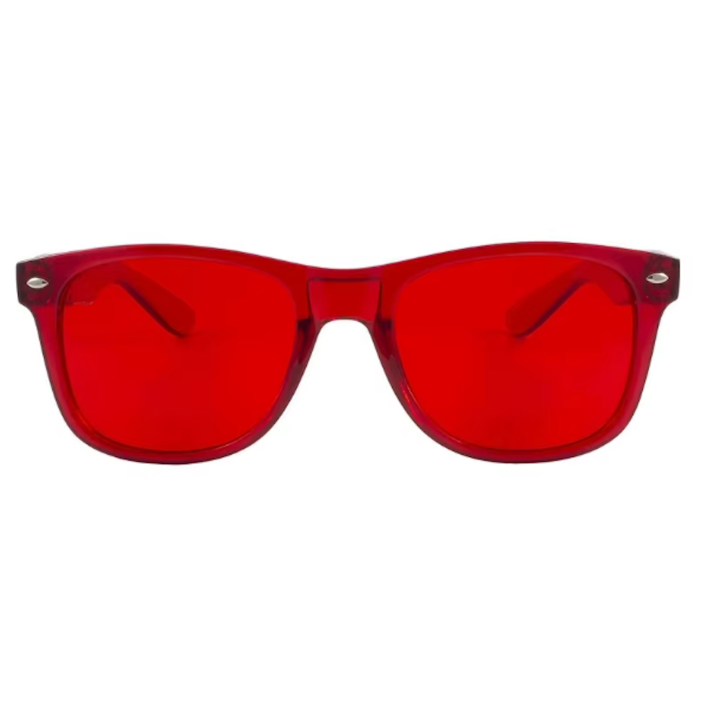 Color Light Colored Sunglasses - Red