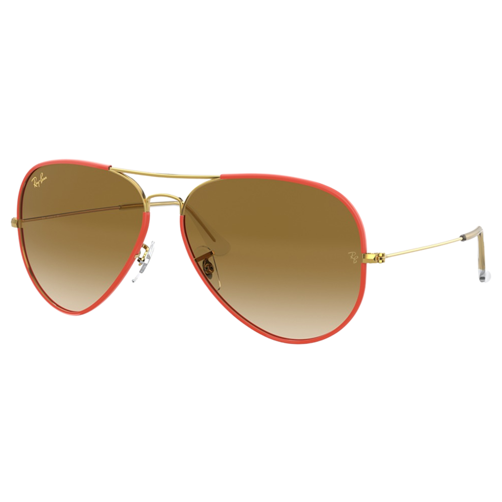 Ray-Ban RB3025JM AVIATOR FULL COLOR - RED ON LEGEND GOLD / CLEAR GRADIENT BROWN