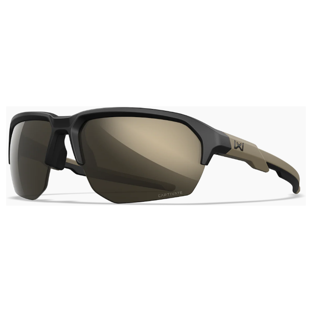 Wiley X WX JAKL - Matte Black and Tan Frame with CAPTIVATE